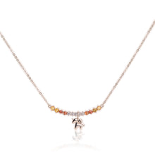 Load image into Gallery viewer, 3 mm. Round Cut Multi-coloured Songea Sapphire with Cz Accents Pegasus Necklace
