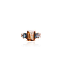 Load image into Gallery viewer, Handmade 9 x 11 mm. Octagon Cut VS Champagne Brazilian Topaz Cluster Ring
