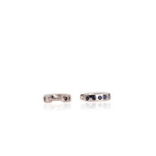 Load image into Gallery viewer, 2 mm. Round Cut Blue Thai Sapphire Cluster Earrings
