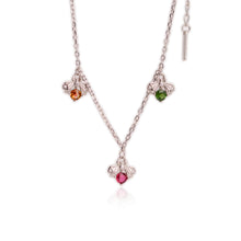 Load image into Gallery viewer, 3.5 mm. Round Cut Multi-coloured Brazilian Tourmaline with Cz Accents Bee Bracelet
