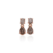 Load image into Gallery viewer, 5 x 7 mm. Oval Cut Black Rutile Quartz  Drop Earrings (Blemished)
