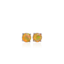 Load image into Gallery viewer, 6 mm. Round Cut Multi-coloured Ethiopian Opal Earrings
