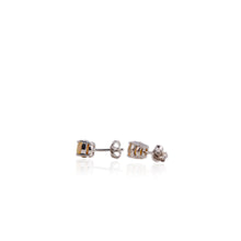 Load image into Gallery viewer, 6 mm. Round Cut Multi-coloured Ethiopian Opal Earrings
