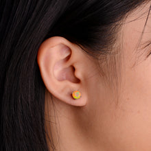 Load image into Gallery viewer, 6 mm. Round Cut Multi-coloured Ethiopian Opal Earrings
