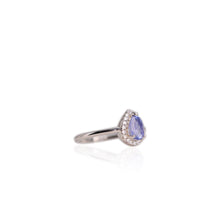 Load image into Gallery viewer, 5 x 7 mm. Oval Cut Blue Violet Tanzanite with Cz Accents Ring (Blemished)
