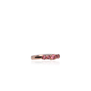 4 mm. Round Cut Pink Brazilian Tourmaline Cluster Ring