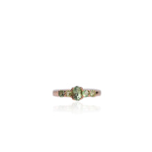 Load image into Gallery viewer, 4 x 6 mm. Oval Cut Green Brazilian Tourmaline Cluster Ring
