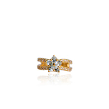 Load image into Gallery viewer, 3 x 4 mm. Pear Cut Sky Blue Brazilian Topaz with Cz Accents Cluster Ring
