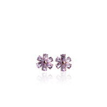 Load image into Gallery viewer, 4 x 6 mm. Pear Cut Light Purple Brazilian Amethyst Cluster Earrings
