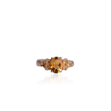 Load image into Gallery viewer, 7 x 9 mm. Oval Cut Yellow Brazilian Citrine Cluster Ring
