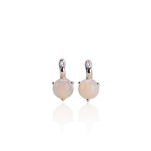 Load image into Gallery viewer, 8 mm. Round Cabochon Multi-coloured Ethiopian Opal Earrings
