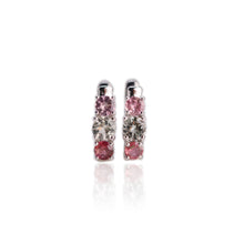 Load image into Gallery viewer, 5 mm. Round Cut Multi-coloured Tourmaline Cluster Earrings
