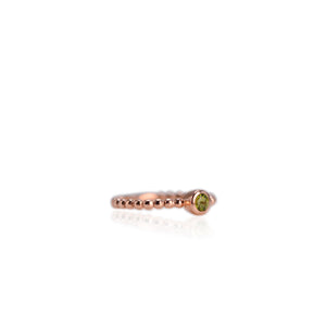 4 mm. Round Cut Green Brazilian Tourmaline Ring