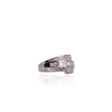 Load image into Gallery viewer, 2.5 mm. Square Cut White Brazilian Topaz Cluster Ring
