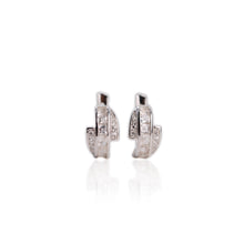 Load image into Gallery viewer, 2.5 mm. Square Cut White Brazilian Topaz Cluster Earrings
