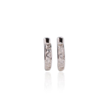Load image into Gallery viewer, 2.5 mm. Square Cut White Brazilian Topaz Cluster Earrings
