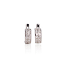 Load image into Gallery viewer, 2.3 mm. Square Cut White Brazilian Topaz Cluster Earrings
