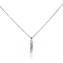 Load image into Gallery viewer, 2.5 mm. Square Cut White Brazilian Topaz Cluster Pendant and Necklace
