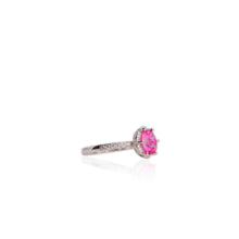Load image into Gallery viewer, 8 mm. Round Cut Pink Brazilian Mystic Topaz with Cz Accents Ring
