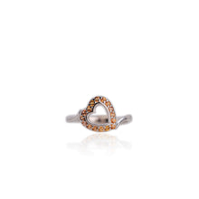 Load image into Gallery viewer, 1.5 mm. Round Cut Orange Songea Sapphire Heart Ring
