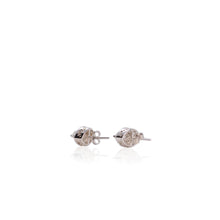 Load image into Gallery viewer, 3.5 x 7 mm. Marquise Cut White Indian Moonstone with Cz Halo Earrings
