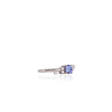 Load image into Gallery viewer, 5.5 mm. Round Cut Blue Violet Tanzanite with Cz Accents Ring

