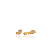 Load image into Gallery viewer, 3.5 mm. Round Cut Multi-coloured Nigerian Tourmaline with Cz Accents Cluster Earrings
