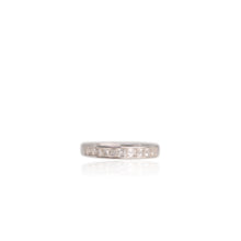 Load image into Gallery viewer, 2.5 mm. Square Cut White Brazilian Topaz Half Eternity Ring
