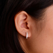 Load image into Gallery viewer, 2.5 mm. Square Cut White Brazilian Topaz Cluster Earrings

