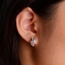 Load image into Gallery viewer, 2.5 mm. Square Cut White Brazilian Topaz Cluster Earrings
