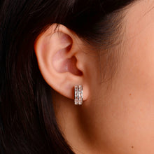 Load image into Gallery viewer, 2.3 mm. Square Cut White Brazilian Topaz Cluster Earrings
