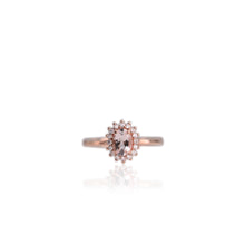 Load image into Gallery viewer, 5 x 7 mm. Oval Cut Light Pink Brazilian Morganite with Cz Accents Ring
