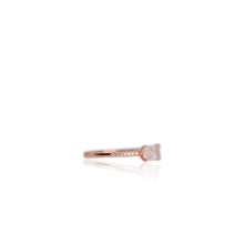Load image into Gallery viewer, 4 x 6 mm Octagon Cut White Indian Moonstone with Cz Band Ring
