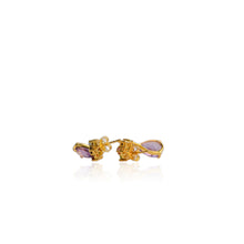 Load image into Gallery viewer, 8 x 11 mm. Pear Cut Purple Uruguayan Amethyst and Tourmaline Drop Earrings (Blemished)
