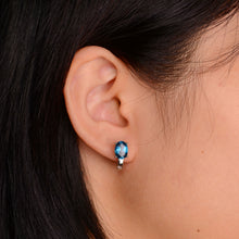 Load image into Gallery viewer, 6 x 8 mm. Oval Cut London Blue Brazilian Topaz Earrings
