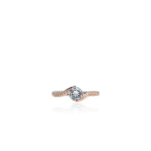 Load image into Gallery viewer, 6 mm. Round Cut White Brazilian Topaz with Cz Accents Ring
