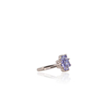 Load image into Gallery viewer, 3 x 4 mm. Pear Cut Blue Violet Tanzanite Cluster Ring
