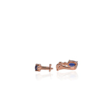 Load image into Gallery viewer, 6 x 8 mm. Oval Cut Blue Nepalese Kyanite with Cz Accents Earrings (Blemished)
