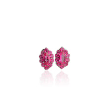 Load image into Gallery viewer, 4 x 8 mm. Marquise Cut Pink Brazilian Mystic Topaz Cluster Earrings
