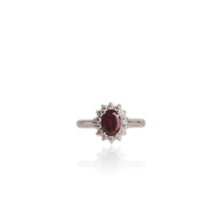 Load image into Gallery viewer, 6 x 8 mm. Oval Cut Purple African Rhodolite Garnet with Cz Accents Ring (Blemished)
