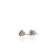 Load image into Gallery viewer, 3 mm. Round Cut Purple African Rhodolite Garnet Cluster Leaf Earrings
