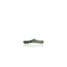 Load image into Gallery viewer, 3 mm. Round Cut Green Brazilian Emerald Cluster Ring
