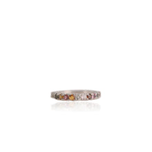 Load image into Gallery viewer, 2.5 mm. Round Cut Multi-coloured Brazilian Tourmaline Half Eternity Ring
