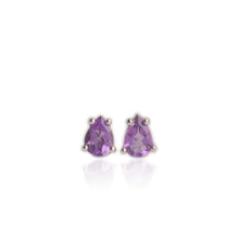 Load image into Gallery viewer, 5 x 7 mm. Pear Cut Purple Brazilian Amethyst Earrings
