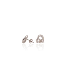 Load image into Gallery viewer, 1.5 mm. Round Cut Purple Brazilian Amethyst Heart Earrings
