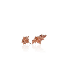Load image into Gallery viewer, 3 x 6 mm. Marquise Cut Purple African Rhodolite Garnet with Cz Accents Cluster Earrings
