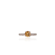 Load image into Gallery viewer, 6 mm. Round Cut Yellow Brazilian Citrine Ring
