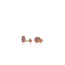 Load image into Gallery viewer, Handmade 8 x 10 mm. Fancy Cut Purple Brazilian Amethyst Earrings (Blemished)
