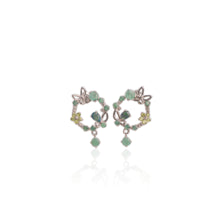 Load image into Gallery viewer, 4 x 6 mm. Pear Cut Black Ethiopian Opal, Emerald and Peridot Cluster Drop Earrings (Blemished)
