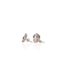 Load image into Gallery viewer, 3 mm. Round Cut Green Brazilian Emerald with Cz Accents Flower Earrings
